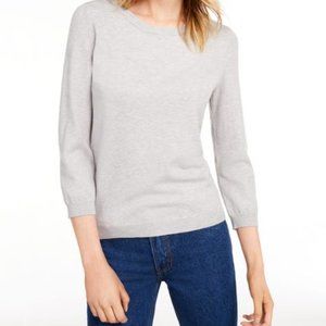 Maison Jules Crewneck 3/4-Sleeve Sweater